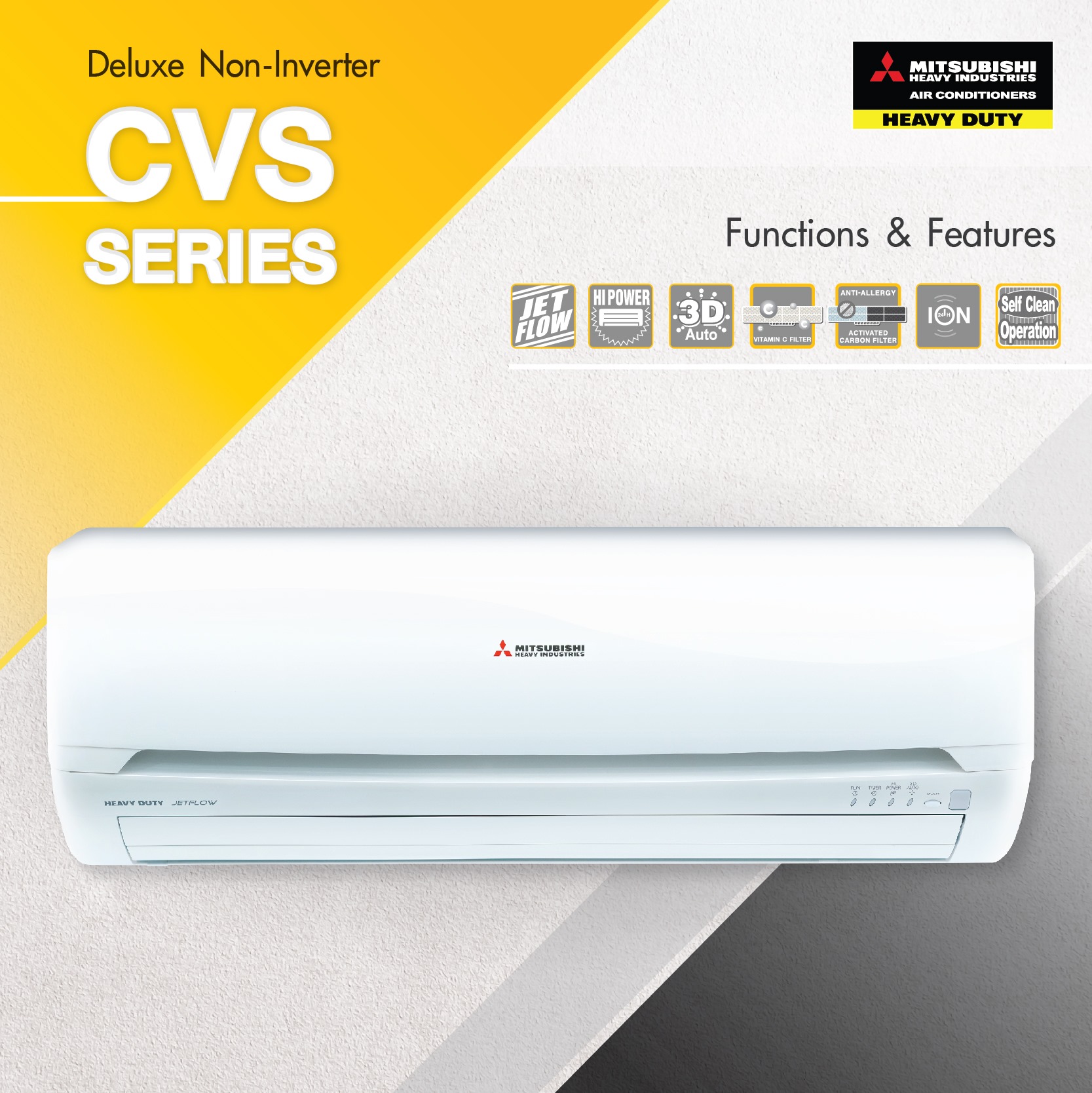 แอร์ MITSUBISHI HEAVY DUTY PREMIUM CVS-W1 SERIES น้ำยาR32 รุ่นใหม่ล่าสุด ปี2021 รับประกันอะไหล่ 5ปี คอมเพลสเซอร์ 5ปี ผ่อน 0% นาน 10 เดือน มีค่าธรรมเนียม3%